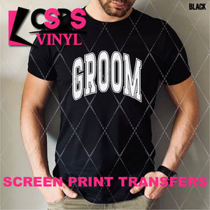 Screen Print Transfer - SCR4756 Groom Varsity - White