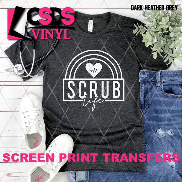 Screen Print Transfer - SCR4784 Scrub Life Rainbow - White