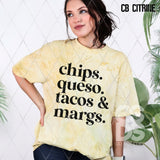 Screen Print Transfer - SCR4791 Chips Queso Tacos & Margs - Black