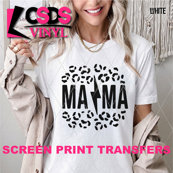 Screen Print Transfer - SCR4823 MA MA Lighting Bolt Leopard - Black