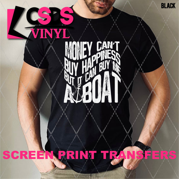 Screen Print Transfer - SCR4837 Money can't Buy Happiness - White