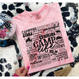 Screen Print Transfer - SCR4839 Camp Life Word Collage - Black
