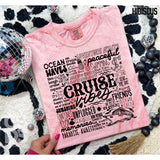 Screen Print Transfer - SCR4841 Cruise Vibes Word Collage - Black
