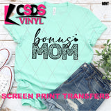 Screen Print Transfer - SCR4863 Bonus Mom Leopard - Black