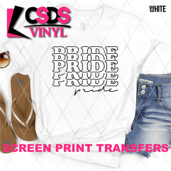 Screen Print Transfer - SCR4864 Pride Stacked Word Art - Black