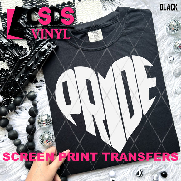 Screen Print Transfer - SCR4865 Bride Heart Word Art - White