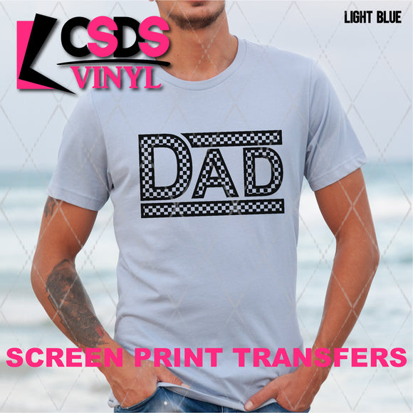 Screen Print Transfer -  SCR4899 Checkered Dad - Black