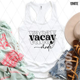 Screen Print Transfer -  SCR4909 Vacay Mode Stacked Word Art - Black