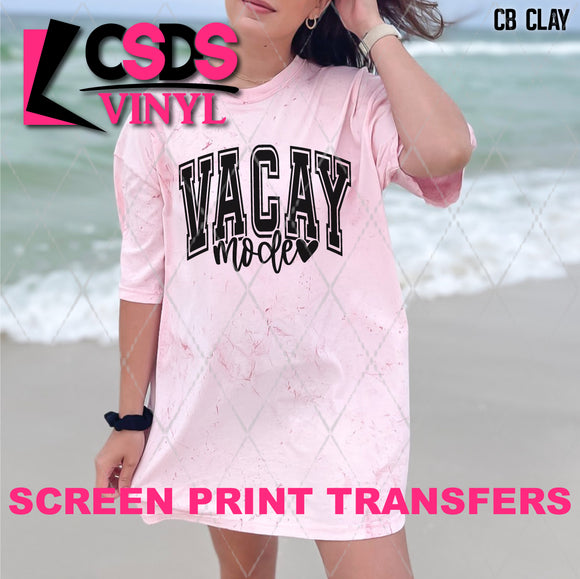 Screen Print Transfer -  SCR4911 Vacay Mode Varsity - Black