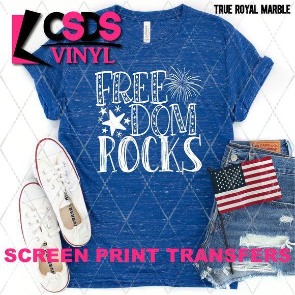 Screen Print Transfer -  SCR4929 Freedom Rocks - White