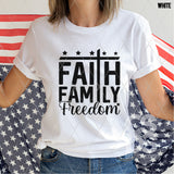 Screen Print Transfer -  SCR4932 Faith Family Freedom - Black
