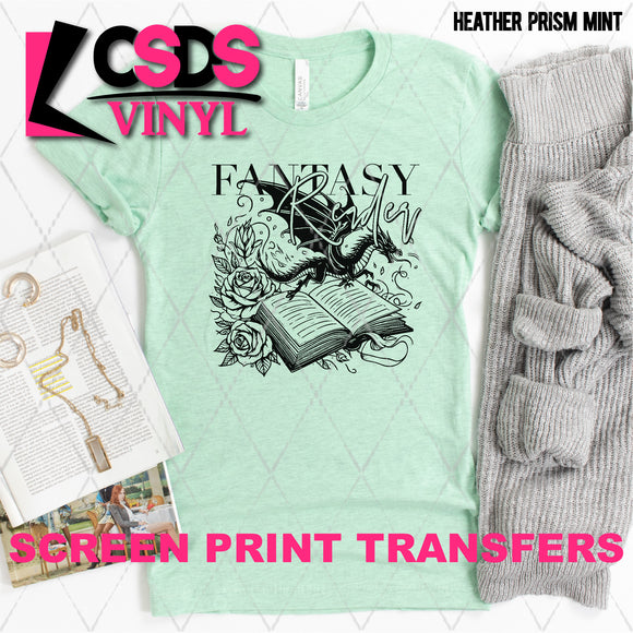 Screen Print Transfer -  SCR4940 Fantasy Reader - Black