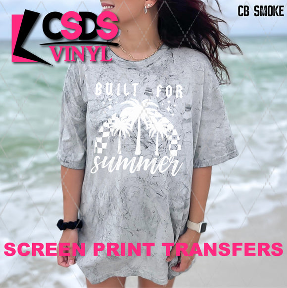 Screen Print Transfer -  SCR4945 Built for Summer - White