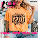 Screen Print Transfer -  SCR4952 Because of Your Faith It will Happen - Black