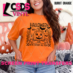 Screen Print Transfer -  SCR4953 Halloween Club - Black