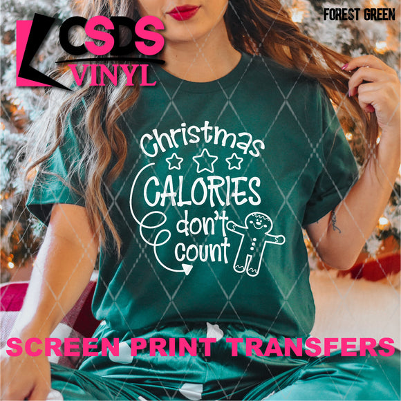 Screen Print Transfer -  SCR5029 Christmas Calories Don't Count - White