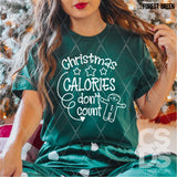 Screen Print Transfer -  SCR5029 Christmas Calories Don't Count - White