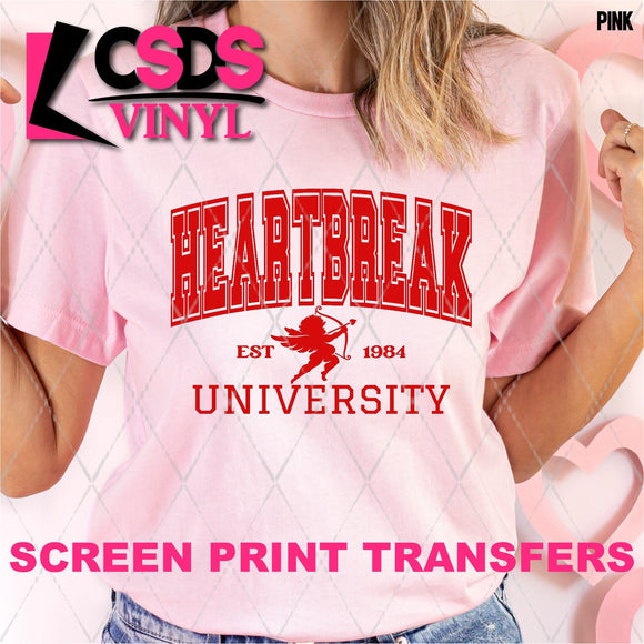 Screen Print Transfer -  SCR5044 Heartbreak University - Red