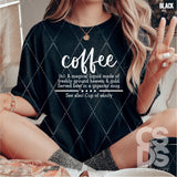 Screen Print Transfer -  SCR5049 Coffee Definition - White