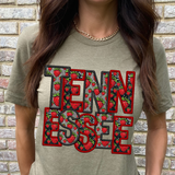 DTF Transfer - DTF015057 - Faux Glitter/Embroidery Strawberry States