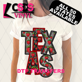 DTF Transfer - DTF015057 - Faux Glitter/Embroidery Strawberry States