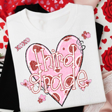 DTF Transfer - DTF015025 Valentines Day Red & Pink School Grades