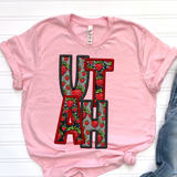 DTF Transfer - DTF015057 - Faux Glitter/Embroidery Strawberry States