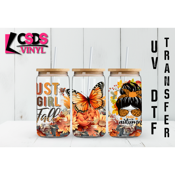 UV DTF 16oz Cup Wrap - UVDTF00010 Just a Girl Who Loves Fall
