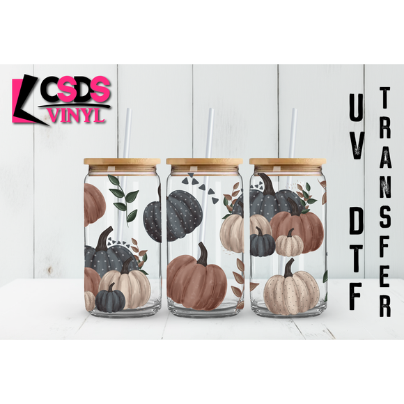 UV DTF 16oz Cup Wrap - UVDTF00022 Watercolor Pumpkins