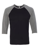 Bella + Canvas Unisex 3/4 Sleeve Raglan-Black/Deep Heather-Small