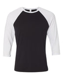 Bella + Canvas Unisex 3/4 Sleeve Raglan-Black/White-Extra Small