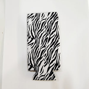 Printed Collapsible Skinny Beverage Coolers - Zebra