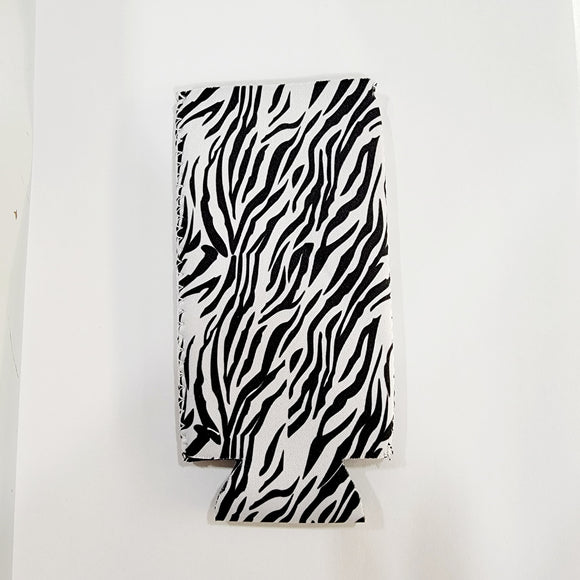 Printed Collapsible Skinny Beverage Coolers - Zebra