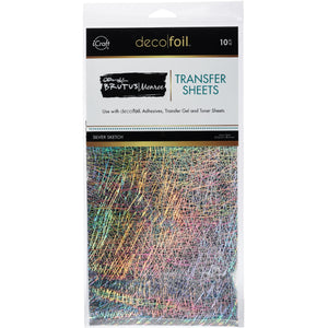 iCraft Deco Foil 10 Sheet Pack - Silver Sketch