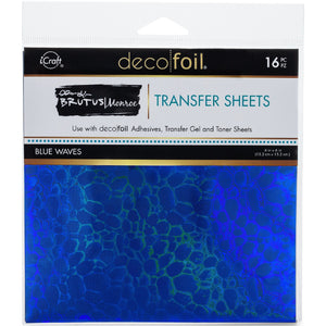 iCraft Deco Foil 16 Sheet Pack - Blue Waves