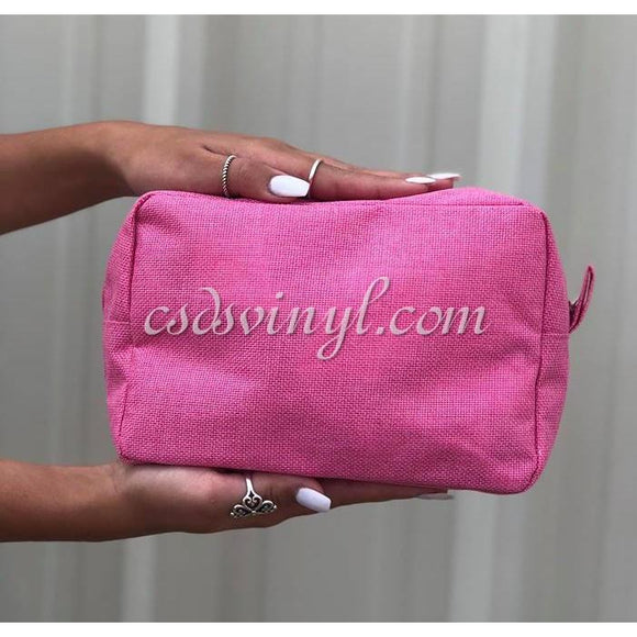 Jute Cosmetic Bag - Pink