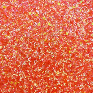 Faux Leather Glitter Canvas Sheet - Neon Orange