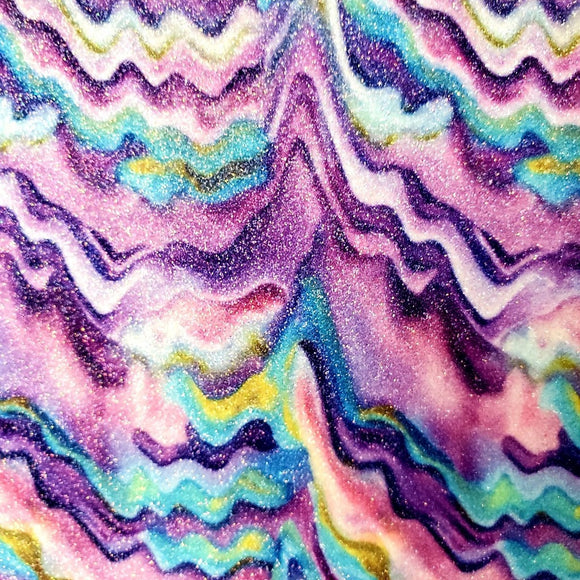 Faux Leather Canvas Sheet - Paint Party Purple Glitter