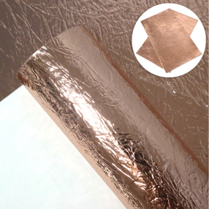 Faux Leather Canvas Sheet - Rose Gold Foil