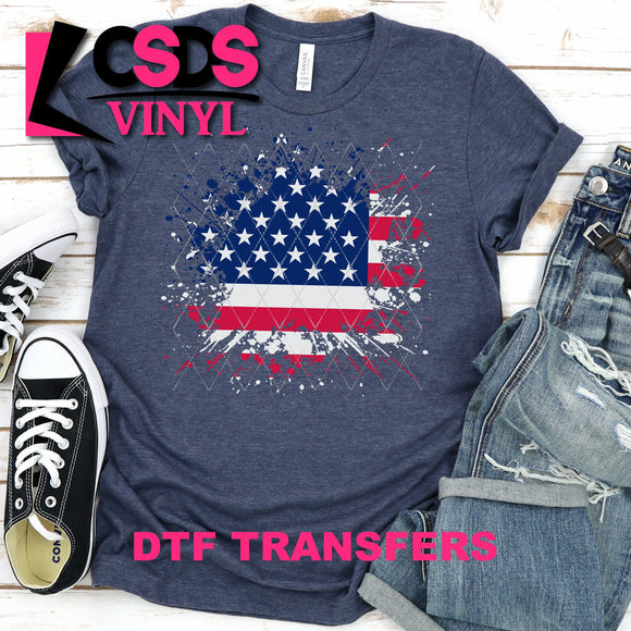DTF Transfer - DTF000043 American Flag Paint Splatter