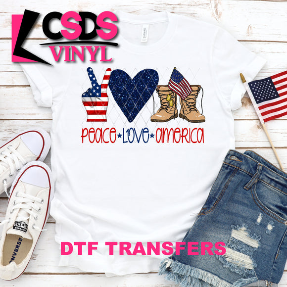 DTF Transfer - DTF000049 Peace Love America Soldier Boots