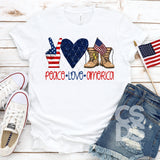 DTF Transfer - DTF000049 Peace Love America Soldier Boots