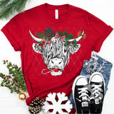 DTF Transfer - DTF000058 Christmas Highland Cow