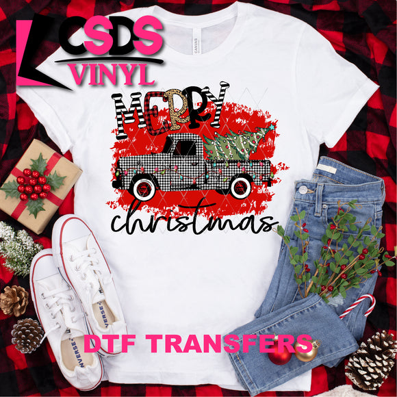 DTF Transfer - DTF000068 Merry Christmas Vintage Truck with Tree