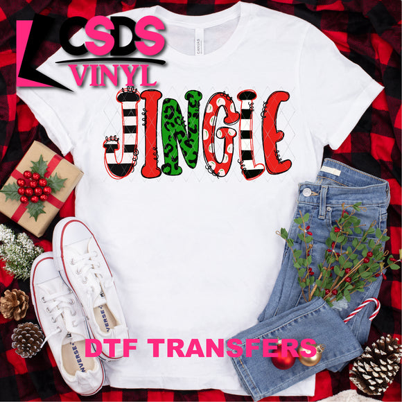 DTF Transfer - DTF000070 Christmas Jingle Word Art