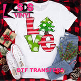 DTF Transfer - DTF000079 Love Christmas Tree