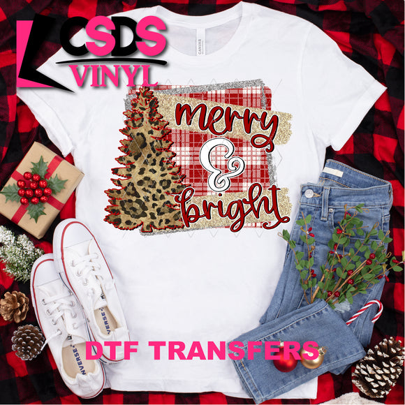 DTF Transfer - DTF000083 Merry & Bright Leopard Christmas Tree