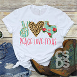 DTF Transfer - DTF000104 Peace Love Texas