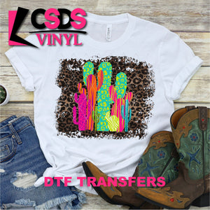 DTF Transfer - DTF000105 Bright Cactus with Leopard Background