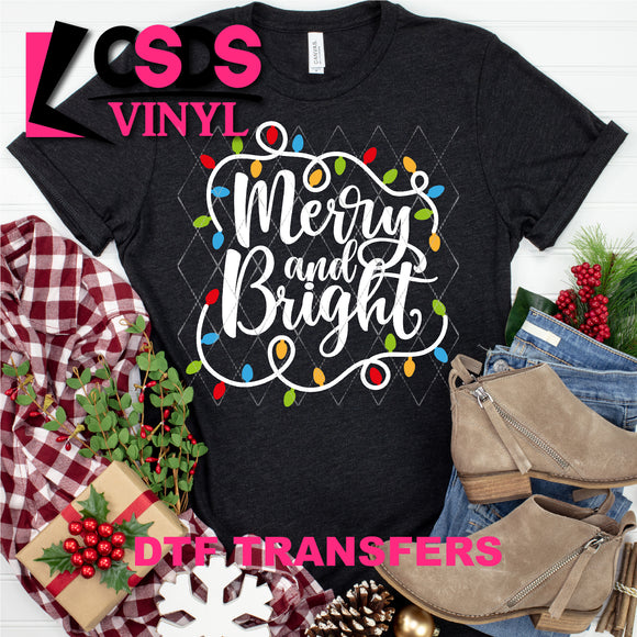 DTF Transfer - DTF000128 Merry & Bright Christmas Lights